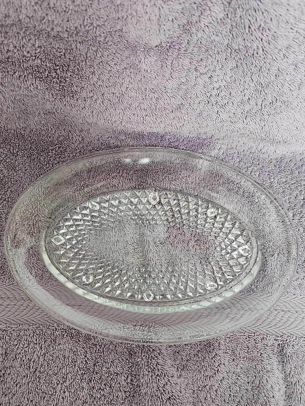 Vintage Indiana Glass Diamond Point Butter Dish
